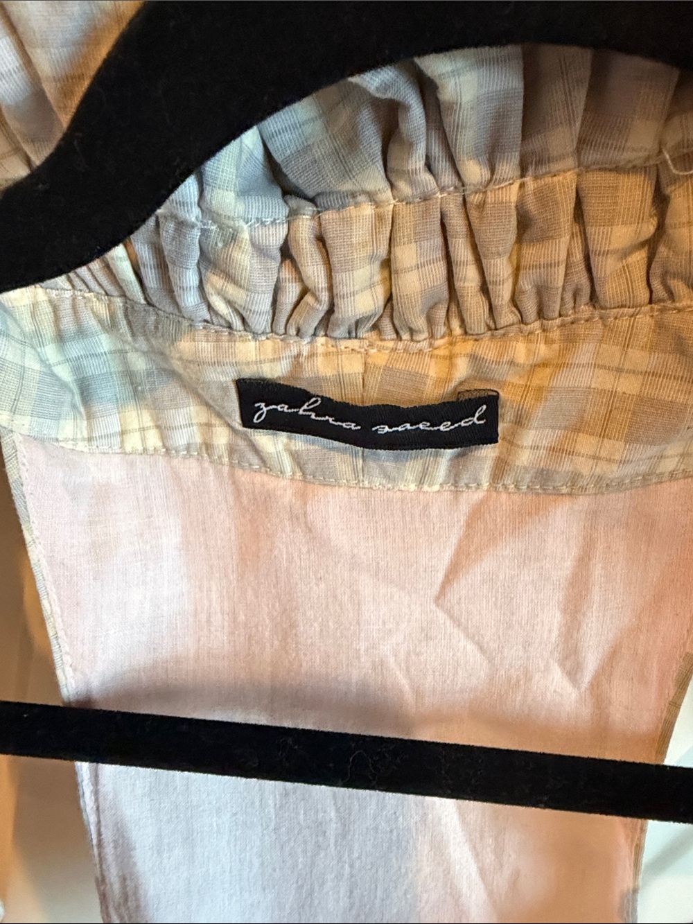 Light Purple Plaid Ruffle Halter Top - Picture 2 of 5